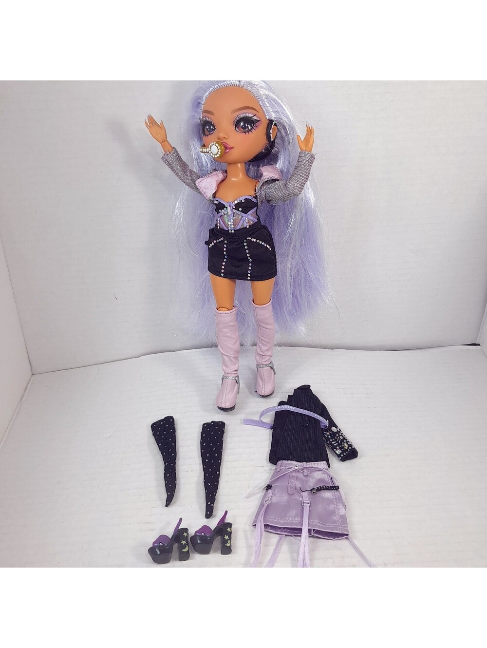 Rainbow High Tiara Song Vision Royal Three K-pop Fashion Doll w/ extras purple